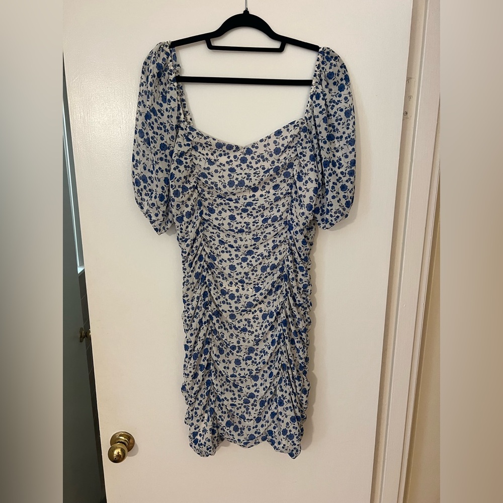 Worn Once! Ditsy Floral Ruched Mini Dress